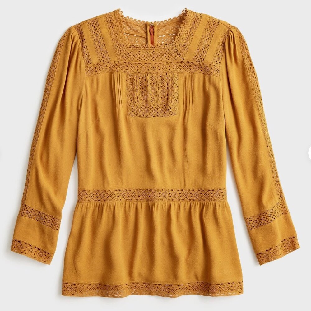 Point Sur (Madewell / J.Crew) Golden Lacey Top | Size 6
